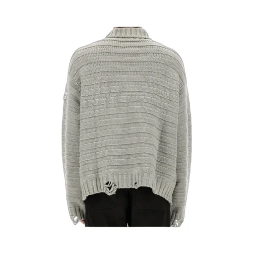 Mm6 Maison Margiela High-Neck Drop-Shoulder Distressed Jumper