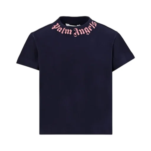 Palm Angels Kids Mock-Neck Logo Printed T-Shirt