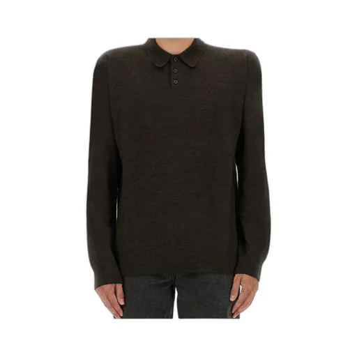 Elbow-Patch Wool Polo Shirt