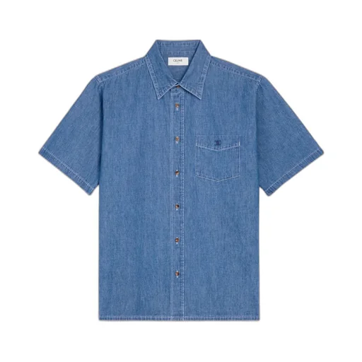 Short-Sleeved Shirt In Cotton Denim