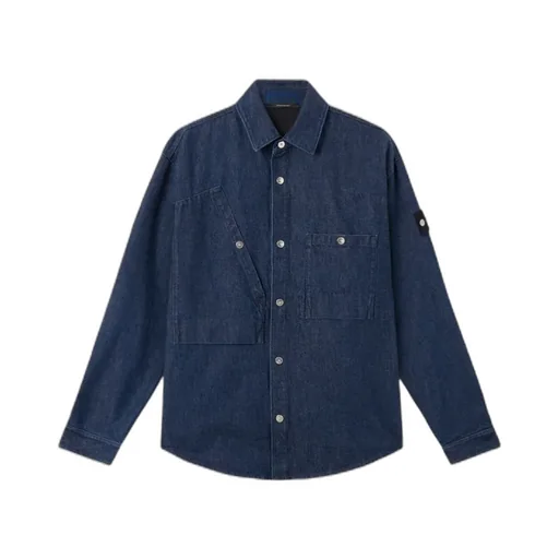 Stone Island Logo Patch Long Sleeved Shirt Jacket