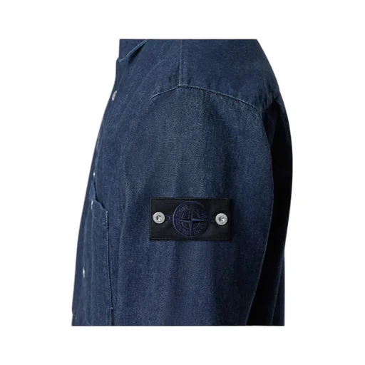 Stone Island Logo Patch Long Sleeved Shirt Jacket