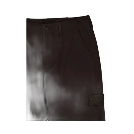 Stone Island Logo Patch Straight-Leg Trousers