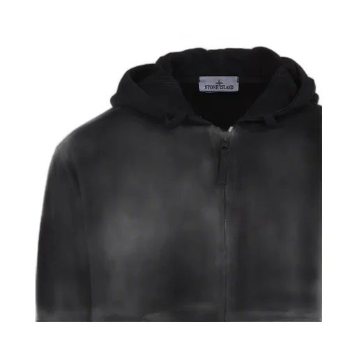 Stone Island Oversized Fit Hooded Zip-Up Sweatshirt