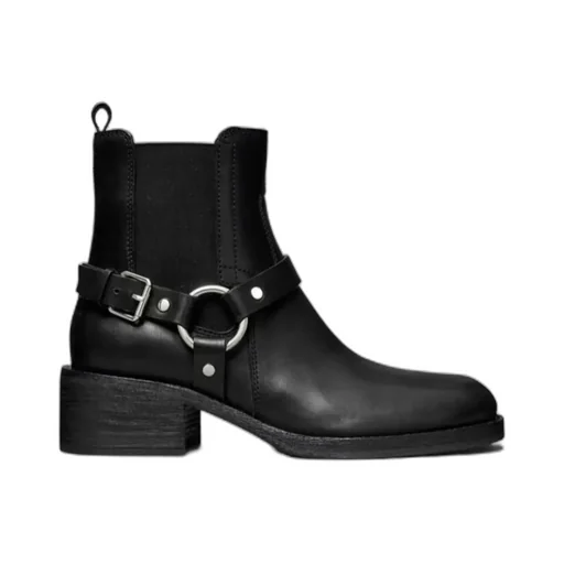 Buckle-Strap Ring Detail Boots