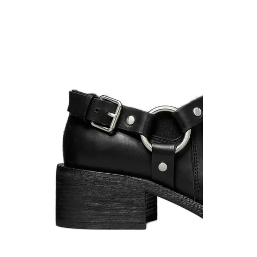 Buckle-Strap Ring Detail Boots