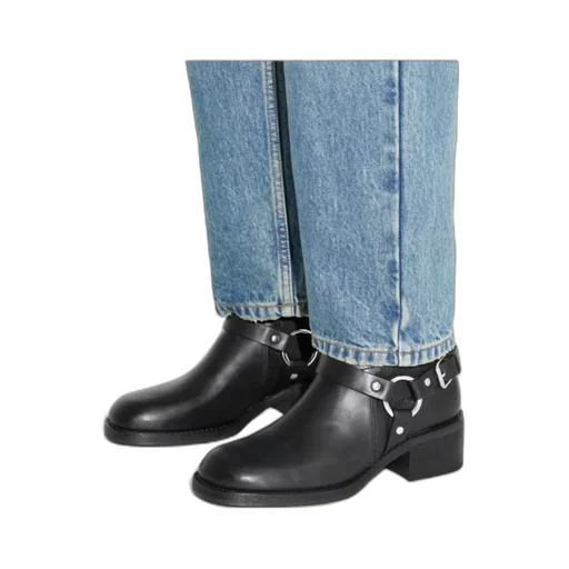 Buckle-Strap Ring Detail Boots