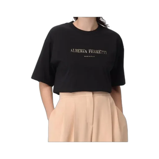 Alberta Ferretti Logo Printed Crewneck T-Shirt