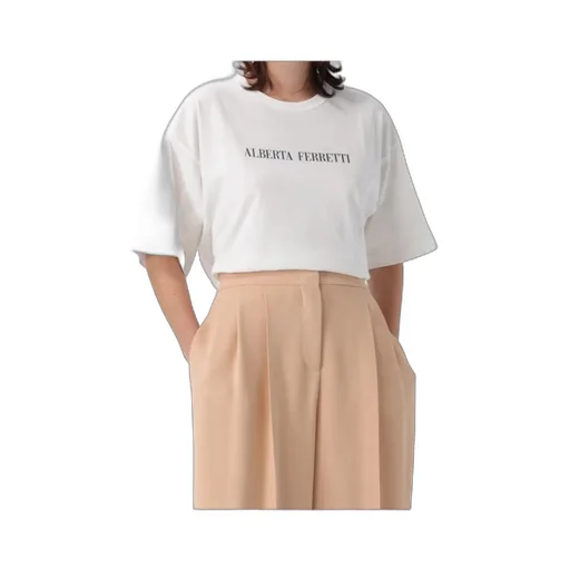Alberta Ferretti Logo Printed Crewneck T-Shirt