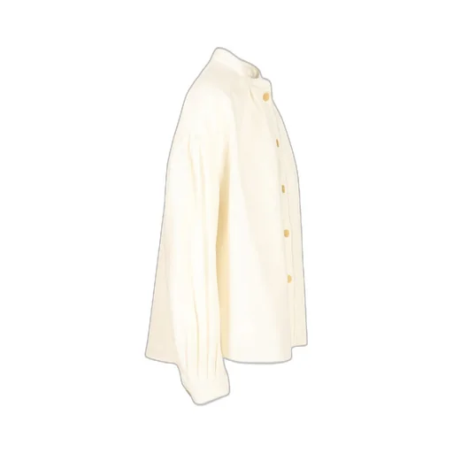 Forte Forte Mandarin Collar Puff Sleeve Top