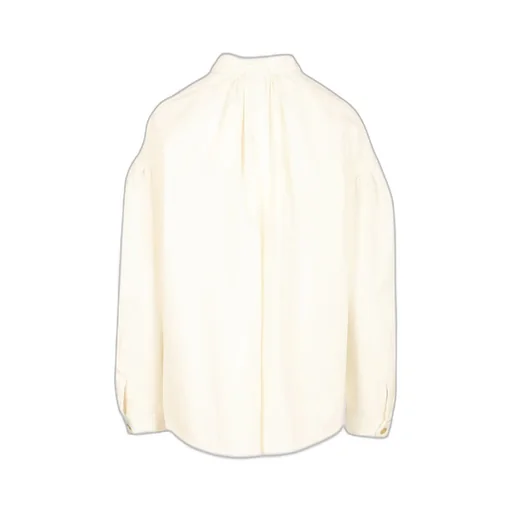 Forte Forte Mandarin Collar Puff Sleeve Top