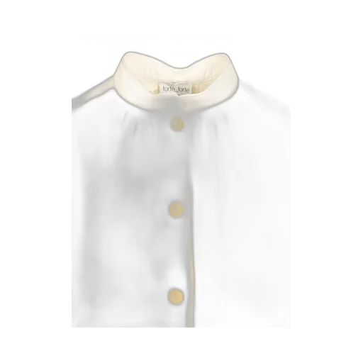 Forte Forte Mandarin Collar Puff Sleeve Top