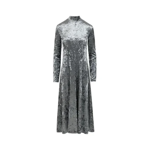 Forte Forte High Collar Velvet Midi Dress