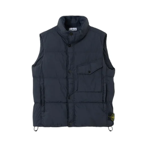 Stone Island Logo Patch High Neck Sleeveless Vest