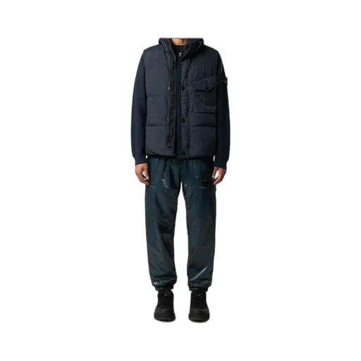 Stone Island Logo Patch High Neck Sleeveless Vest