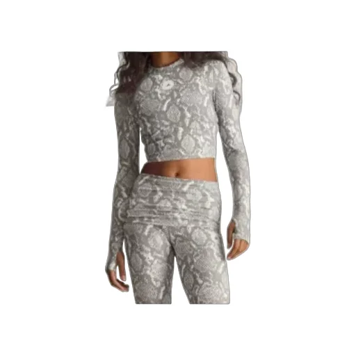 Snake-Print Long-Sleeve Top