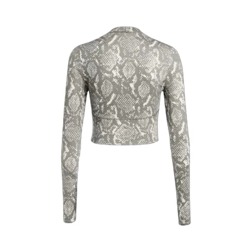 Snake-Print Long-Sleeve Top