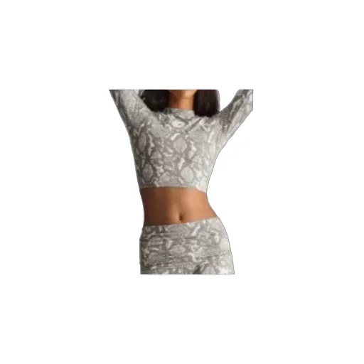 Snake-Print Long-Sleeve Top