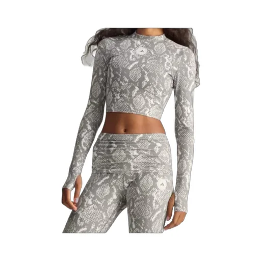 Snake-Print Long-Sleeve Top