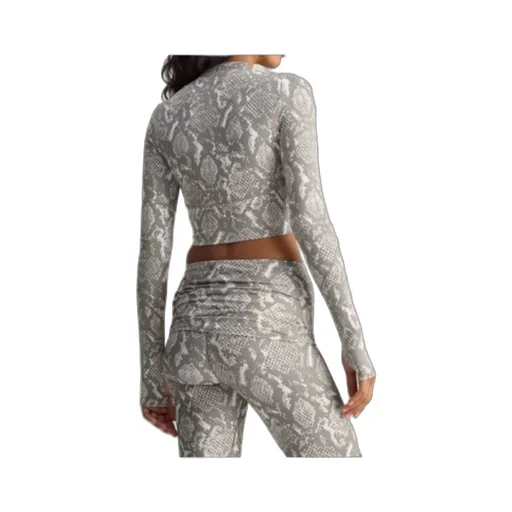 Snake-Print Long-Sleeve Top