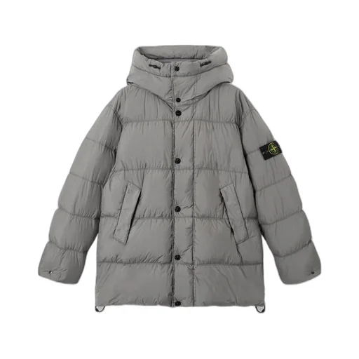 Stone Island Logo Patch Hooded Coat