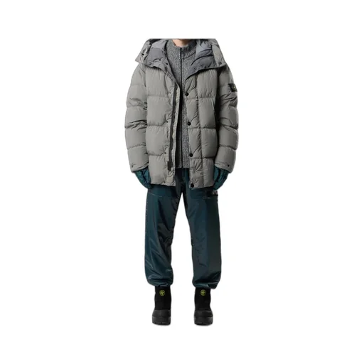 Stone Island Logo Patch Hooded Coat