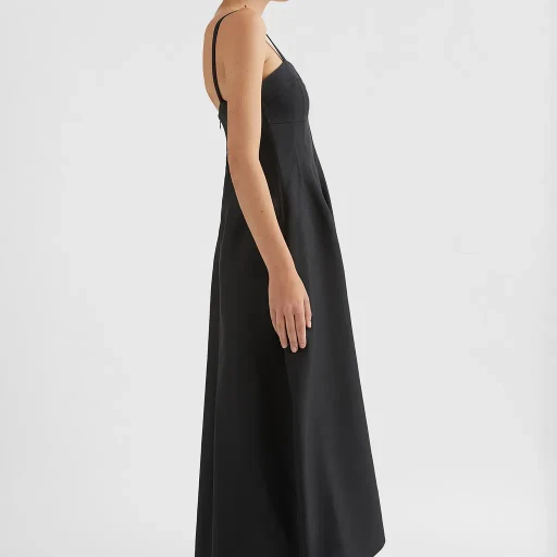 Technical Gabardine Bustier Dress