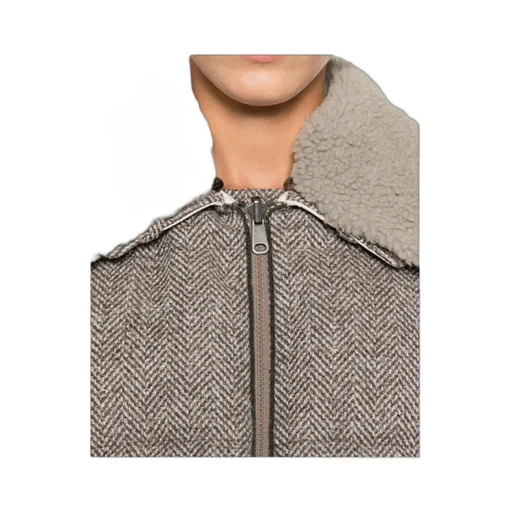 Brunello Cucinelli Herringbone Zip-Up Quilted Jacket