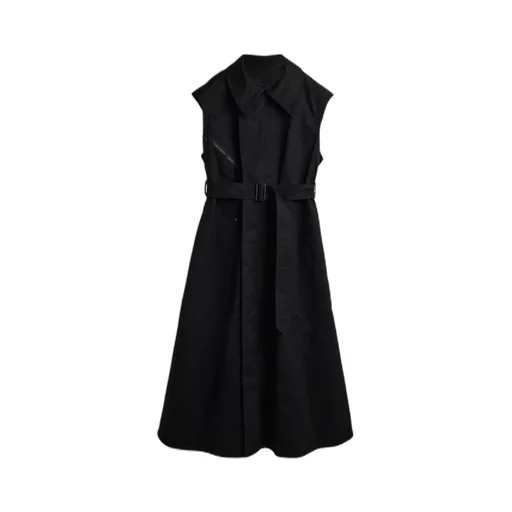 Zip-Detail Belted Dress