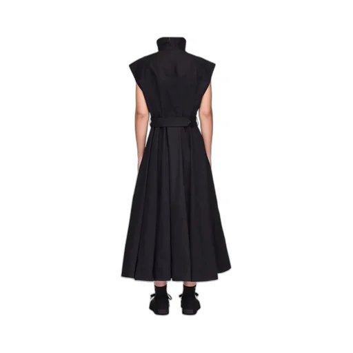Zip-Detail Belted Dress