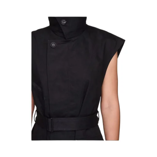 Zip-Detail Belted Dress