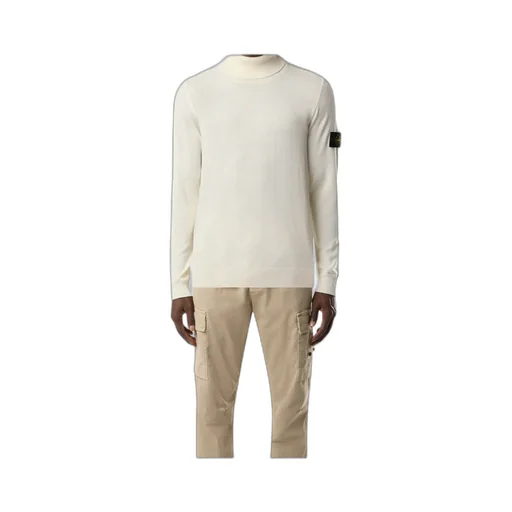 Stone Island Logo Patch Roll Neck Jumper