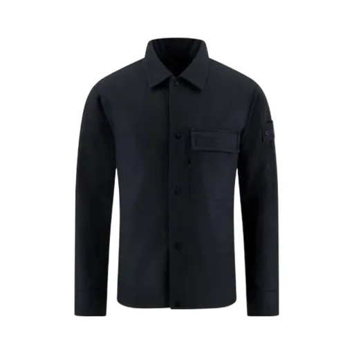 Long-Sleeved Straight-Hem Shirt