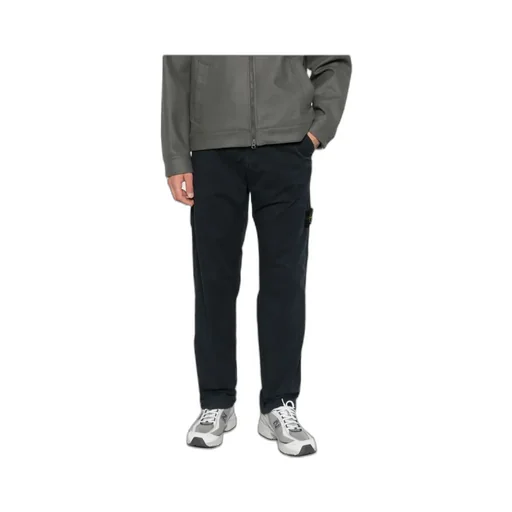 Stone Island Logo Patch Straight-Leg Trousers