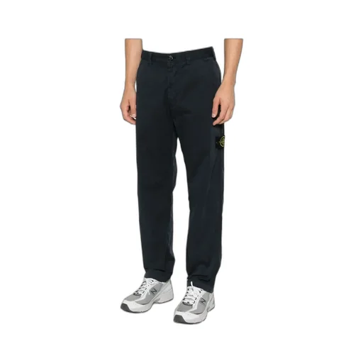 Stone Island Logo Patch Straight-Leg Trousers