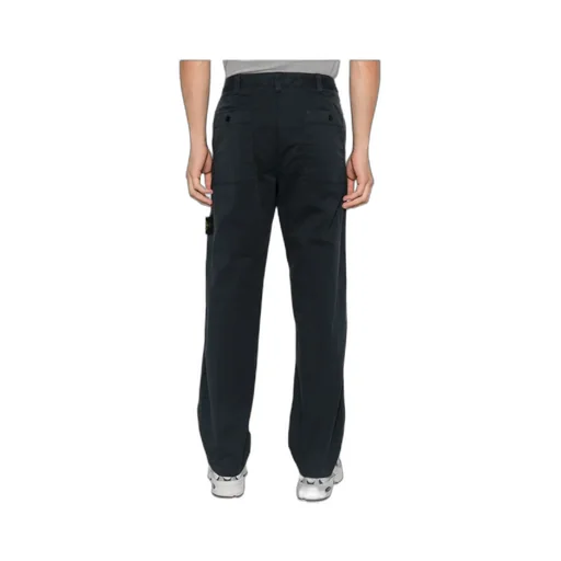 Stone Island Logo Patch Straight-Leg Trousers