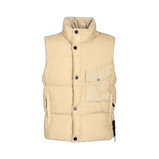Stone Island Logo Patch High Neck Sleeveless Vest