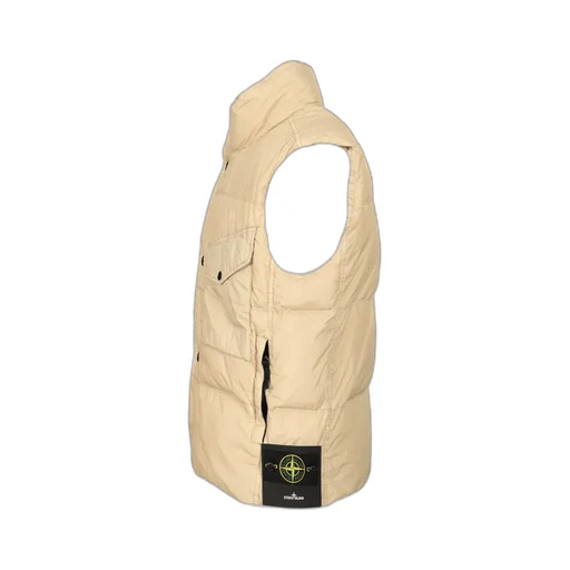 Stone Island Logo Patch High Neck Sleeveless Vest