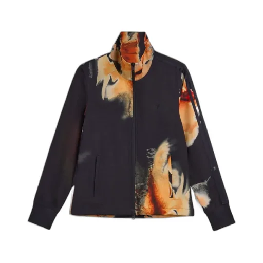 Abstract-Print Zip-Up Jacket