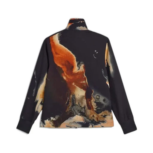 Abstract-Print Zip-Up Jacket