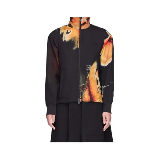 Abstract-Print Zip-Up Jacket
