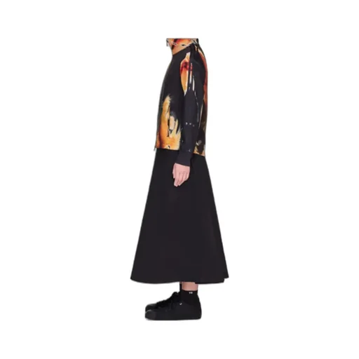 Abstract-Print Zip-Up Jacket