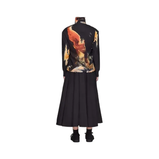 Abstract-Print Zip-Up Jacket