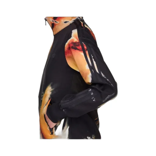 Abstract-Print Zip-Up Jacket