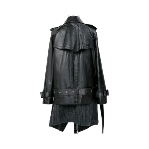 Leather X Wool Knit Jacket