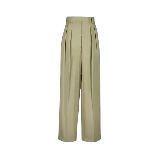Pleated Cotton Trousers