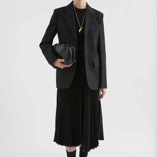 Technical Twill Pleated Skirt