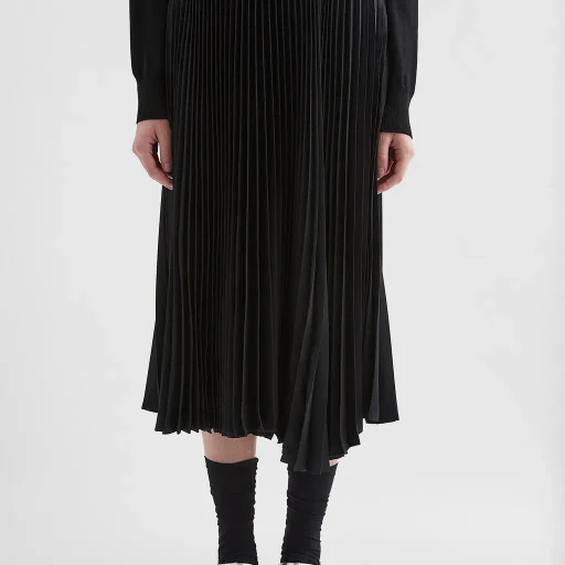 Technical Twill Pleated Skirt