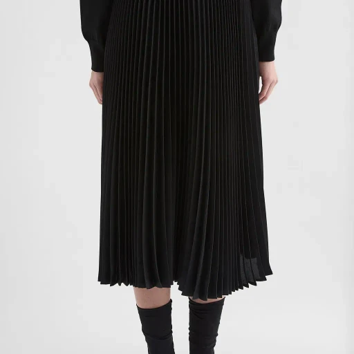 Technical Twill Pleated Skirt
