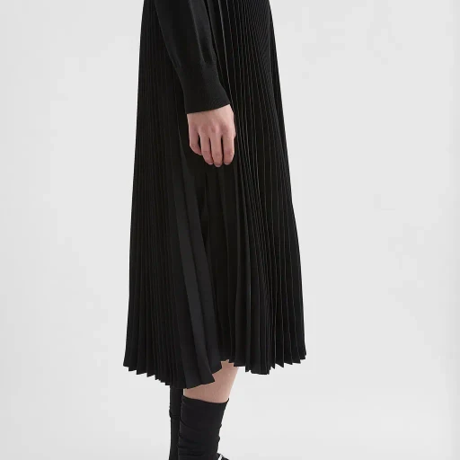Technical Twill Pleated Skirt